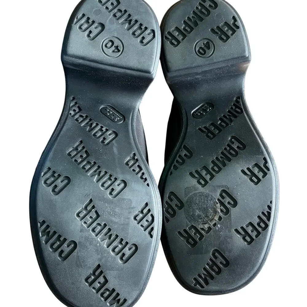 Camper Thelma Black 2 Strap Sandal w/ Block Heel Sz 10 - Picture 11 of 11